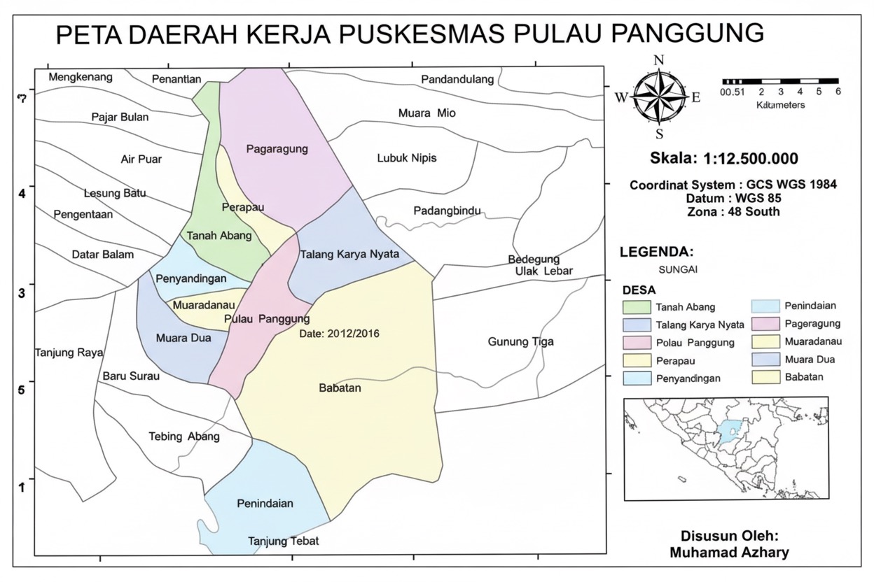 Peta Wilayah Kerja Puskesmas Pulau Panggung